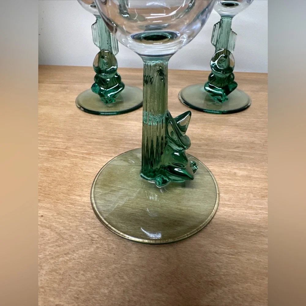 Margarita glasses Cristal D’arques Borracho siesta Green Saquaro cactus set of 3